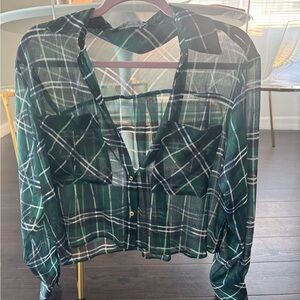 Zara sheer flannel